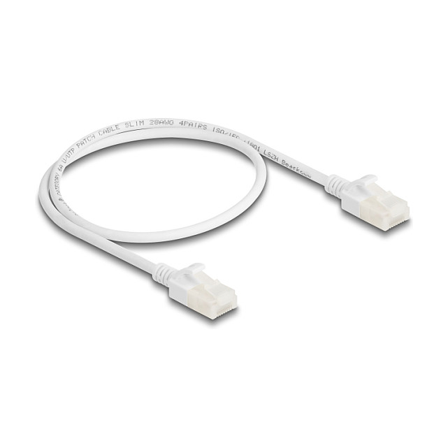 Mrežni kabel DELOCK Cat.6A S/FTP (0.5m, bijeli, robusna kopča) 80358