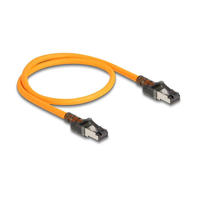 Mrežni kabel DELOCK RJ45 Cat.6A S/FTP 1m (USB-C Portfinder, Self Tracing, LSZH) narančasti-1