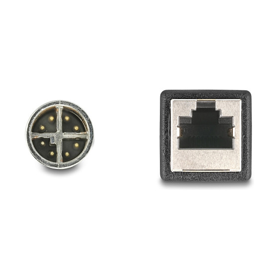 Mrežni kabel DELOCK M12 X-kodirani (muški) na RJ45 (ženski) 0.5m (Cat.6A, IP67)-1