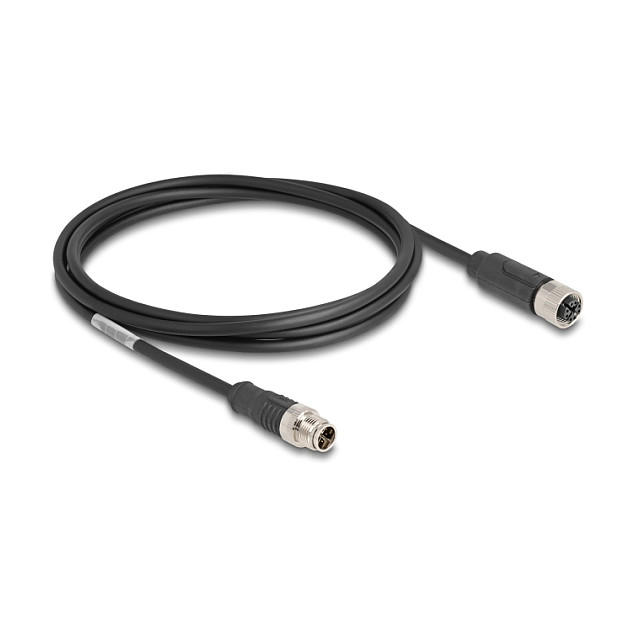 M12 Mrežni Kabel DELOCK 80861 (X-kodirani, 8-pin, M/Ž, 2 m, PVC, IP67)