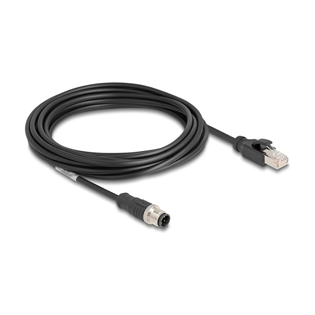 Mrežni kabel DELOCK M12 D-kodirani 4-pinski na RJ45 (5m, Cat.5e, PVC)-0