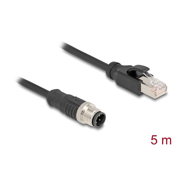 Mrežni kabel DELOCK M12 D-kodirani 4-pinski na RJ45 (5m, Cat.5e, PVC)-2