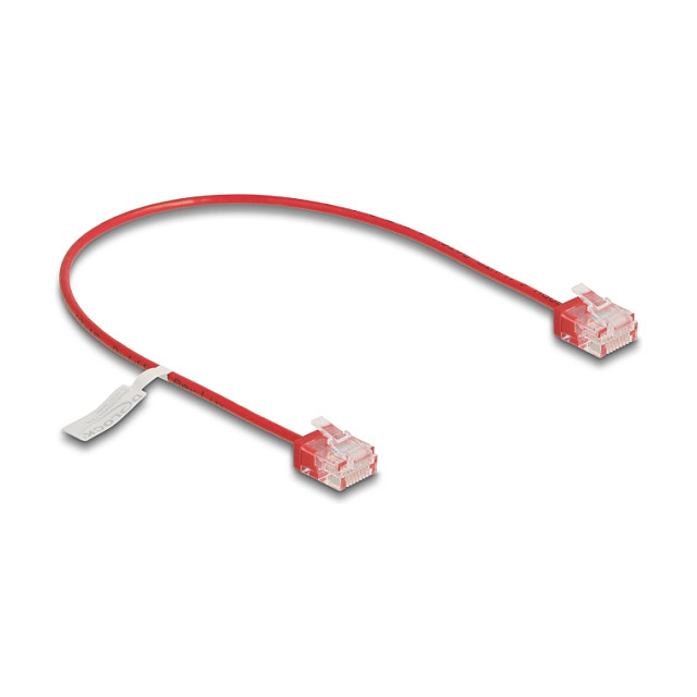 Mrežni kabel DELOCK Cat.6 U/UTP Ultra Slim 0.3m crveni (kratki konektori)-0