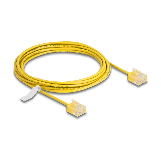 Mrežni kabel DELOCK Cat.6 U/UTP Ultra Slim 3m žuti (kratki konektori)