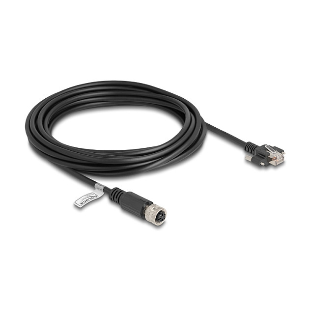 Mrežni kabel DELOCK M12 D-kodirani (ženski) na RJ45 (muški) Cat.5e FTP 5m-0