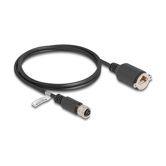 Mrežni kabel DELOCK M12 (D-kod, 4-pin ženski) na RJ45 (ženski) Cat.5e S/FTP, 1 m-0
