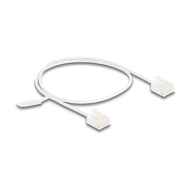 Mrežni kabel DELOCK RJ45 Cat.6 U/UTP Ultra Slim (0.5m, bijeli, kratki konektori)-0