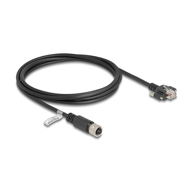 Mrežni kabel DELOCK M12 D-kodirani (ž) na RJ45 (m) Cat.5e S/FTP 2m IP67