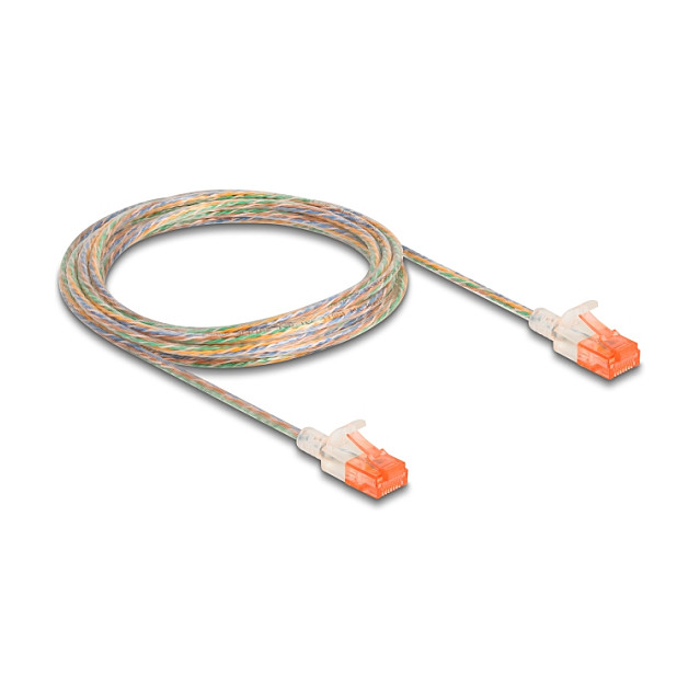 Mrežni kabel DELOCK Cat.6A U/UTP Slim 3m prozirni (80355)