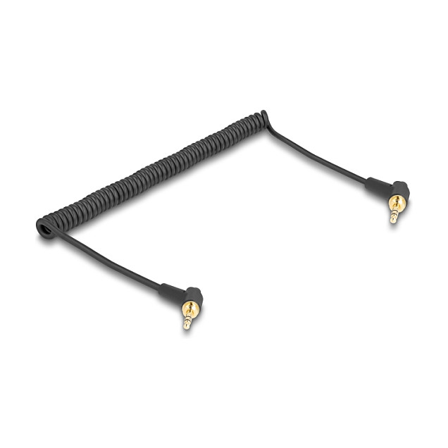Audio kabel DELOCK 85777 spiralni (3.5mm na 3.5mm kutni, 6.35mm adapter, 75 cm)-0