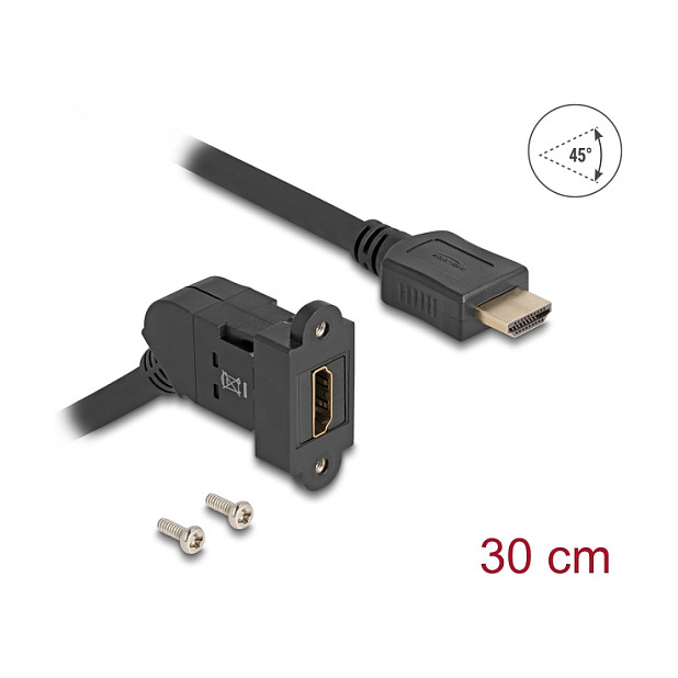 Keystone Modul DELOCK 86967 (HDMI Ž na HDMI M, 45°, 30 cm, 8K 60 Hz)-0