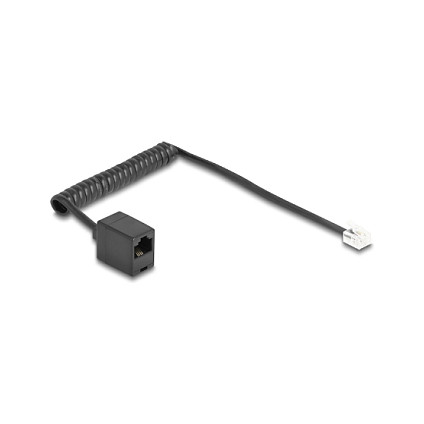 Telefonski spiralni kabel DELOCK RJ11 na RJ45 (1 m, crni)-1