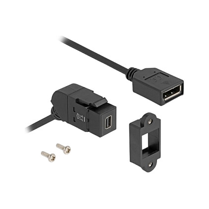 Keystone Modul DELOCK Mini DisplayPort na DisplayPort (45° kutni, 30 cm kabel, 8K 30 Hz)-0