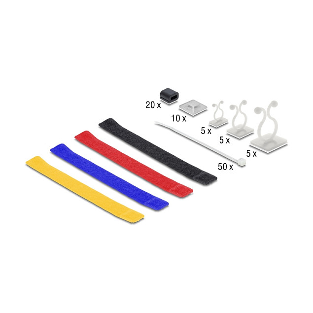 Set za organizaciju kabela DELOCK 99-dijelni (kutija, vezice, obujmice)-3