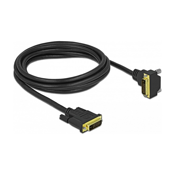 DELOCK DVI-D kabel 2m (24+1 M/M, Dual Link, kutni konektori) 85894-0