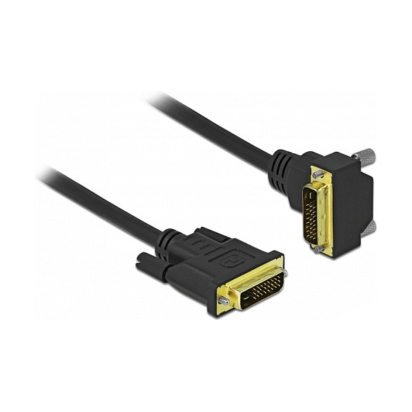 DELOCK DVI-D kabel 2m (24+1 M/M, Dual Link, kutni konektori) 85894-1