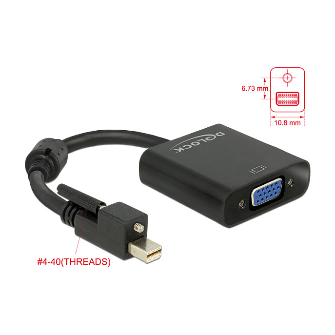 Adapter DELOCK mini DisplayPort 1.2 na VGA (mDP na VGA, 1920x1200, s vijkom)-0