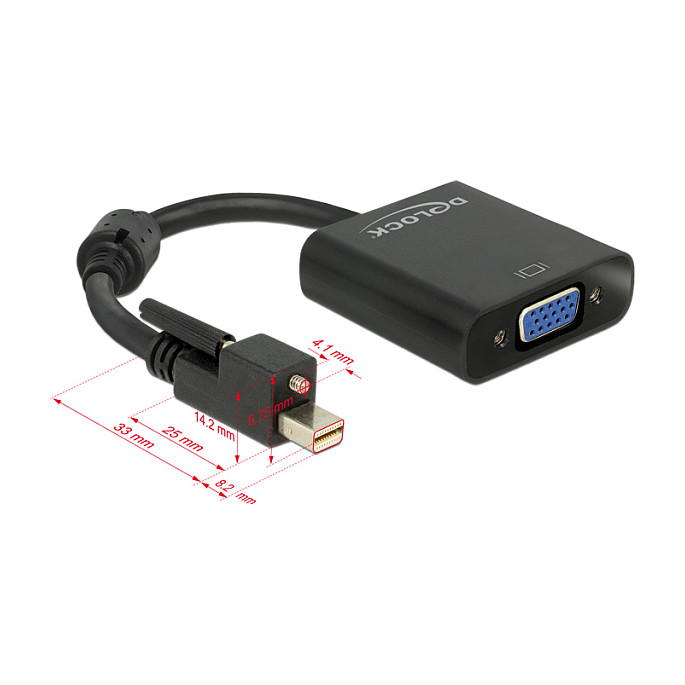 Adapter DELOCK mini DisplayPort 1.2 na VGA (mDP na VGA, 1920x1200, s vijkom)-1