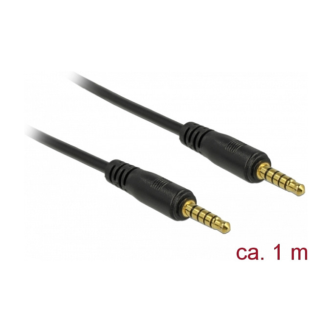 Audio kabel DELOCK 3.5mm 5-pinski (M/M) 1m, pozlaćeni konektori-0