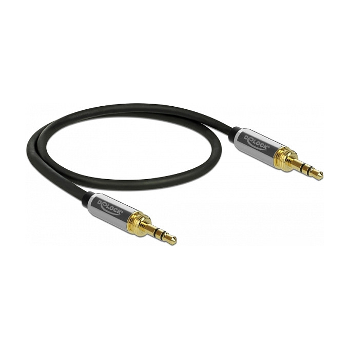 Audio kabel DELOCK 3.5mm stereo jack M/M (3-pinski, s navojem, 0.5 m)-0
