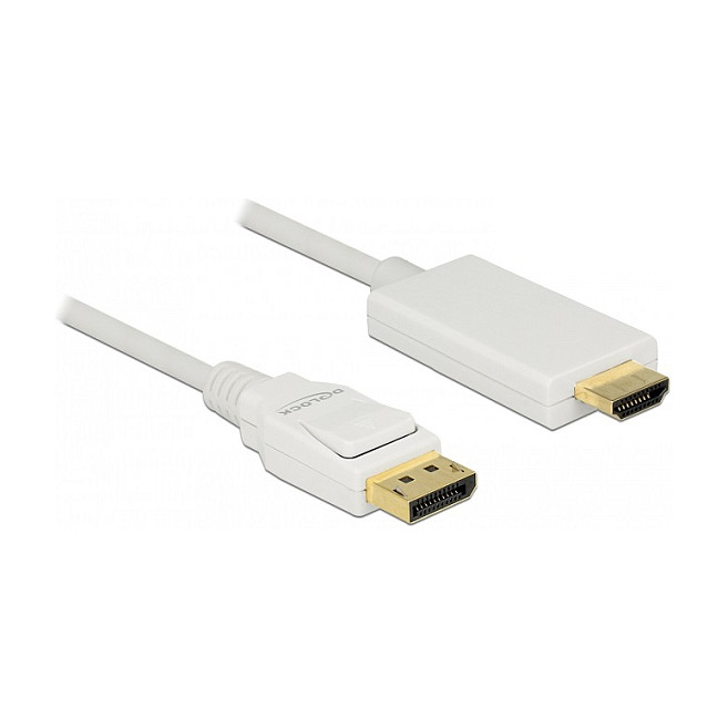 DisplayPort na HDMI kabel DELOCK 83819 (3m, 4K 30Hz, pasivni, bijeli)