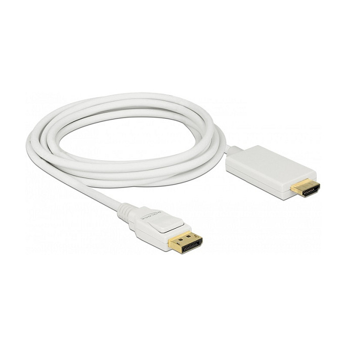 DisplayPort na HDMI kabel DELOCK 83819 (3m, 4K 30Hz, pasivni, bijeli)-1