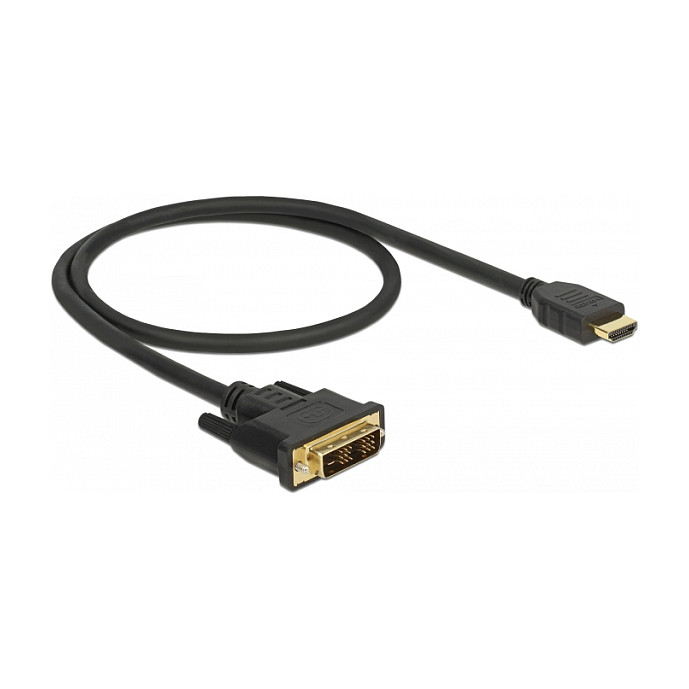 Kabel DELOCK HDMI na DVI-D (18+1) 0.5m (dvosmjerni, Full HD 1920x1200)-0