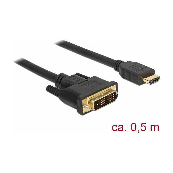 Kabel DELOCK HDMI na DVI-D (18+1) 0.5m (dvosmjerni, Full HD 1920x1200)-1