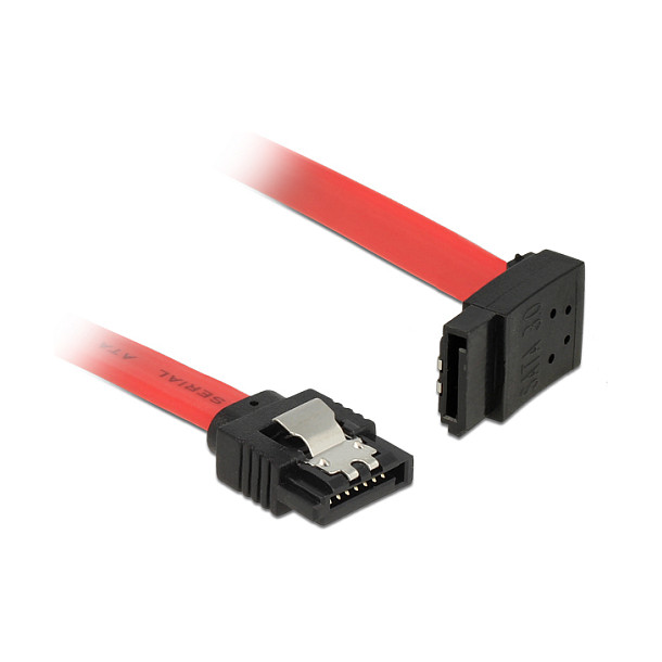 SATA kabel DELOCK 83973 (30 cm, 6 Gb/s, ravan na kutni konektor, crveni)-0
