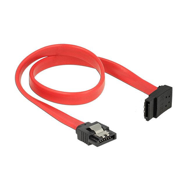 SATA kabel DELOCK 83973 (30 cm, 6 Gb/s, ravan na kutni konektor, crveni)-1