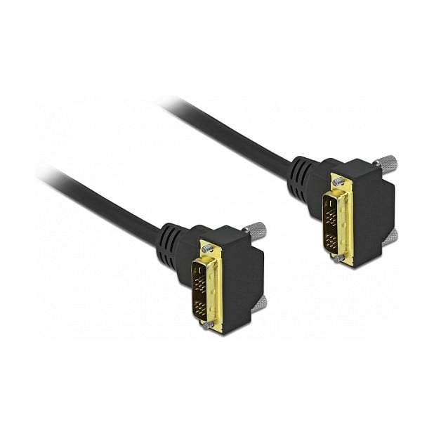 DELOCK DVI-D (18+1) kabel M/M, kutni konektori, 3m (85907)