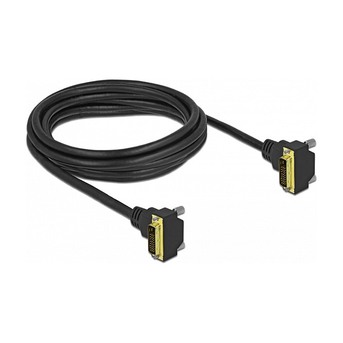 DELOCK DVI-D (18+1) kabel M/M, kutni konektori, 3m (85907)-1