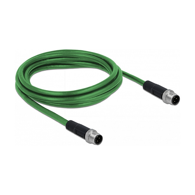 Mrežni kabel DELOCK M12 D-kodirani 4-pinski (M/M), 2m (TPU, IP67, 100 Mbps)-1