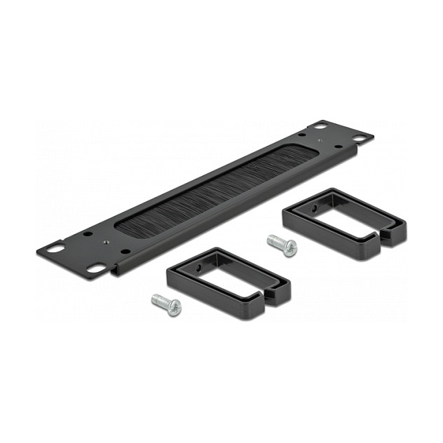 Panel za upravljanje kabelima DELOCK 10″ s četkom i 2 nosača (1U, za mrežni ormar)-2