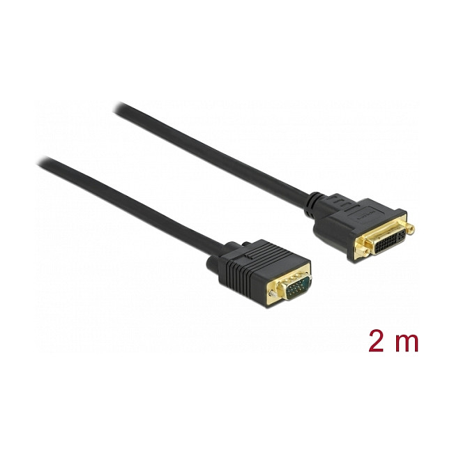 Kabel adapter DELOCK DVI 24+5 (ž) na VGA (m) 2m (1920x1200)-1