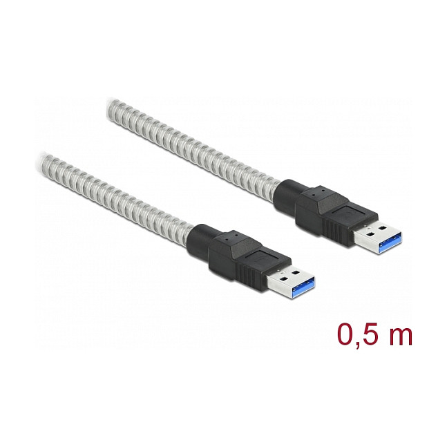 USB kabel DELOCK USB-A na USB-A 5 Gbps (metalno kućište, 0.5 m)-1