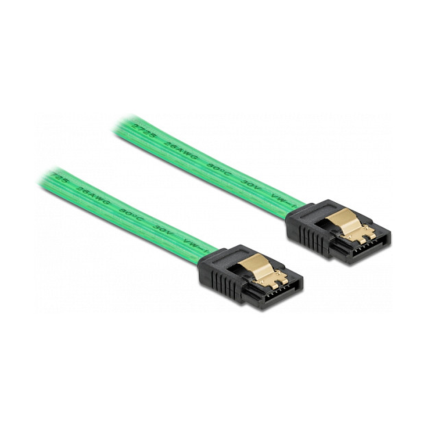 SATA kabel DELOCK 82017 (6 Gb/s, 20 cm, UV zeleni)