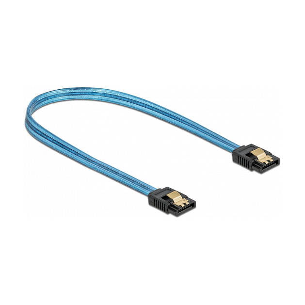 SATA kabel DELOCK 82127 30 cm (SATA 6 Gb/s, UV efekt, plavi)