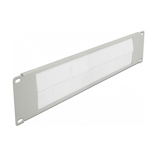 Panel za kabele s četkom DELOCK 19″ 2U (za mrežni ormar, metalni, sivi)-0