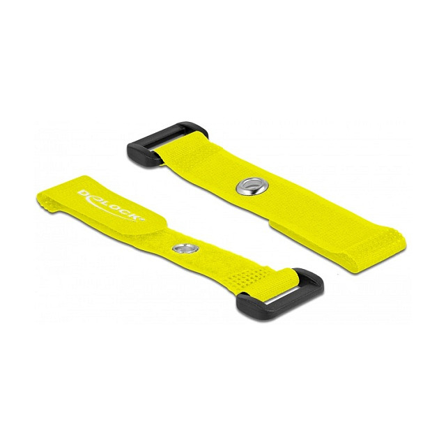 Velcro vezice za kabele DELOCK 150x20mm s omčom i ušicom žute (5 kom)-1