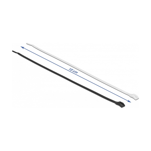 Vezice za kabele DELOCK (150 x 3.6 mm, ravna glava, 100 kom, crne)-2