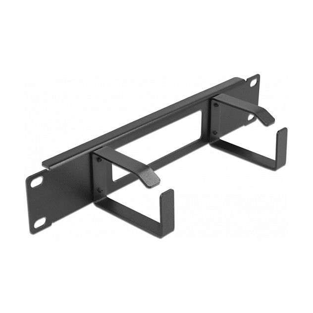 Panel za kabele DELOCK 10″ Rangirni 1U (s otvorom i 2 nosača, crni)