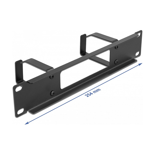 Panel za kabele DELOCK 10″ Rangirni 1U (s otvorom i 2 nosača, crni)-1