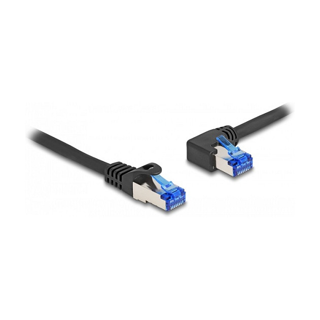 Mrežni kabel DELOCK Cat.6A S/FTP 1m (ravni / lijevo kutni konektor, LSZH)-0