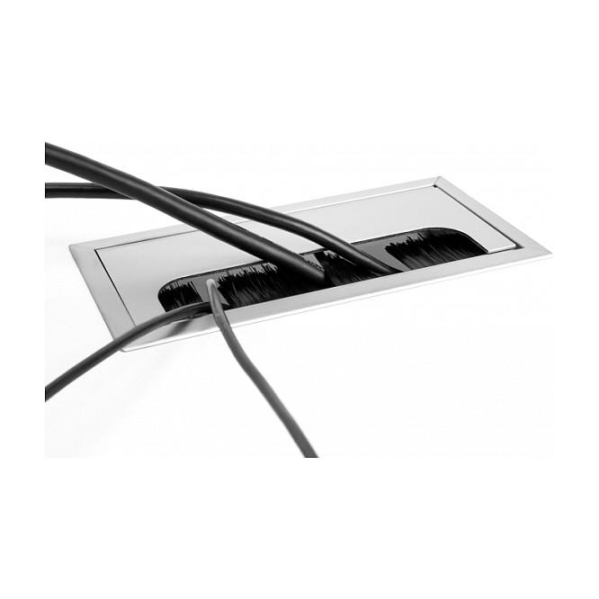 Stolna provodnica za kabele DELOCK 66863 (300 x 80 mm, aluminij, s četkom) srebrna-3