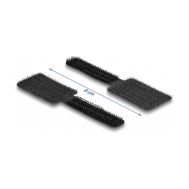 Organizator kabela DELOCK Mini čičak držač (90x24mm, samoljepljivi, 10 komada, crni)-1