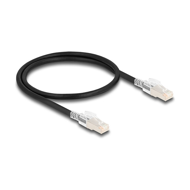 Mrežni kabel DELOCK Cat.6A S/FTP 0.5m crni (sa Secure Clips setom)-1
