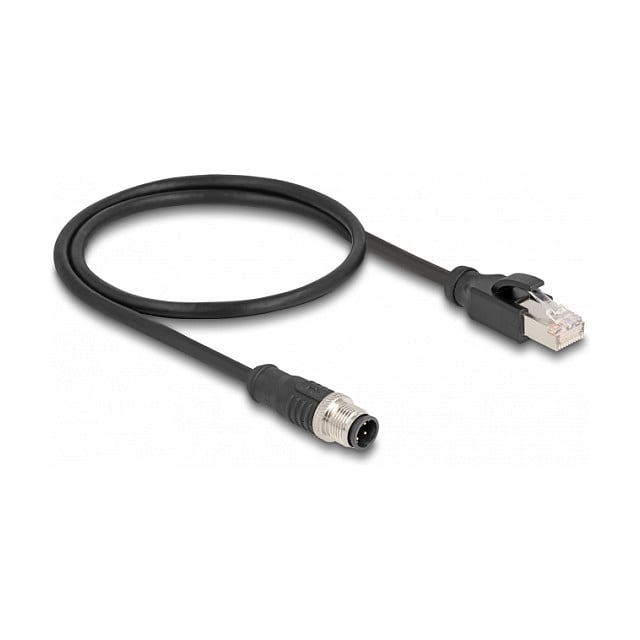 Mrežni adapter kabel DELOCK M12 D-kodirani (4-pin) na RJ45 0.5m (Cat.5e, S/FTP, IP67)