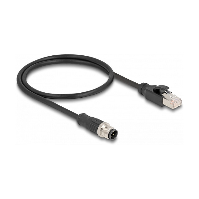 Mrežni adapter kabel DELOCK M12 D-kodirani (4-pin) na RJ45 0.5m (Cat.5e, S/FTP, IP67)-0