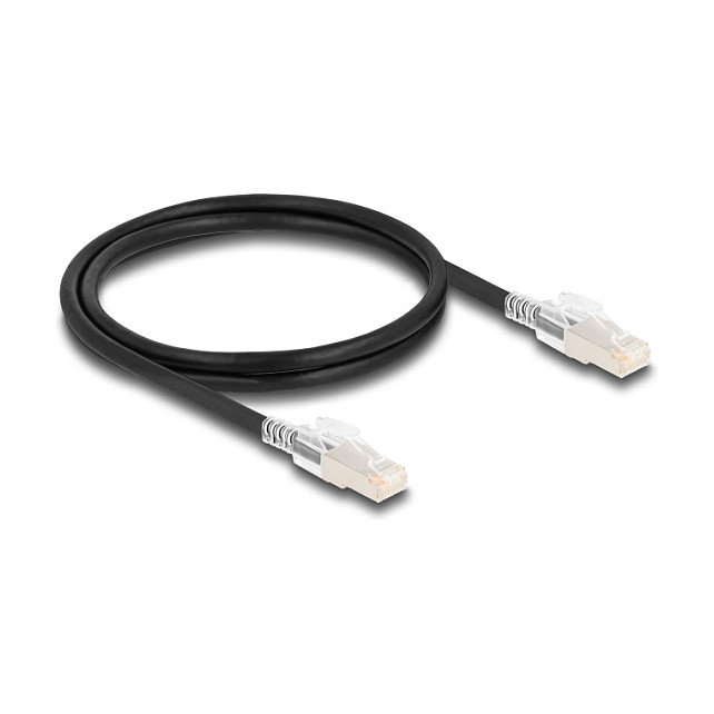 Mrežni kabel DELOCK RJ45 Cat.6A S/FTP (1m, sa Secure Clips setom) crni-1